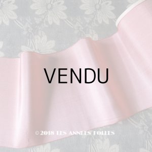 画像: 1900年代 アンティーク 幅広 シルク製リボン ピンク 0.88m PON 0628 N 80 Vx ROSE 134 