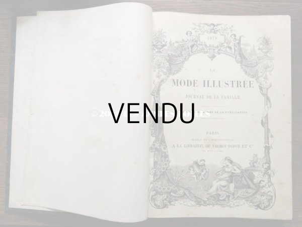 画像4: 1878年 アンティーク 本 版画付き モード新聞 1年分 ファッションプレートブック　LA MODE ILLUSTREE (4)