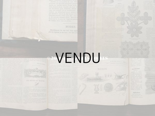 画像20: 1878年 アンティーク 本 版画付き モード新聞 1年分 ファッションプレートブック　LA MODE ILLUSTREE (20)