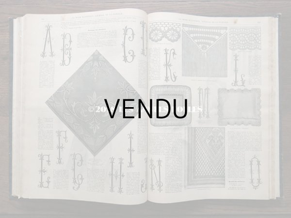 画像15: 1878年 アンティーク 本 版画付き モード新聞 1年分 ファッションプレートブック　LA MODE ILLUSTREE (15)