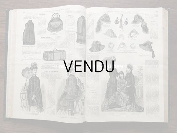 画像12: 1878年 アンティーク 本 版画付き モード新聞 1年分 ファッションプレートブック　LA MODE ILLUSTREE (12)