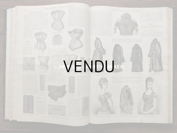 画像16: 1878年 アンティーク 本 版画付き モード新聞 1年分 ファッションプレートブック　LA MODE ILLUSTREE (16)