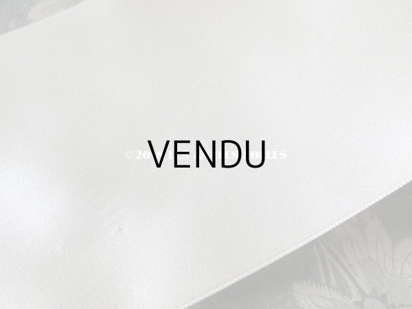 画像4: 1900年代 アンティーク シルク製 幅広 ダブルフェイス サテンリボン オフホワイト 6.5m 927 N 60 BLANC　ウェディング (4)