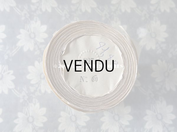画像5: 1900年代 アンティーク シルク製 幅広 ダブルフェイス サテンリボン オフホワイト 6.5m 927 N 60 BLANC　ウェディング (5)
