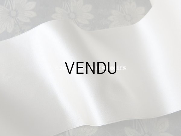 画像3: 1900年代 アンティーク シルク製 幅広 ダブルフェイス サテンリボン オフホワイト 6.5m 927 N 60 BLANC　ウェディング (3)