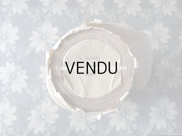 画像6: 1900年代 アンティーク シルク製 幅広 ダブルフェイス サテンリボン オフホワイト 6.5m 927 N 60 BLANC　ウェディング (6)