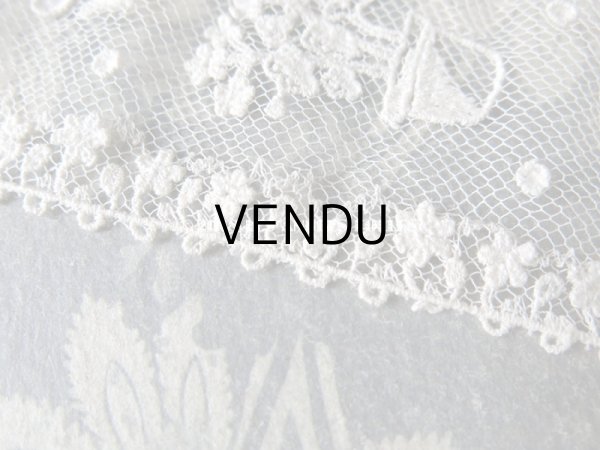 画像5: 1920年代 アンティーク レース フラワーポットの刺繍入り  花の縁取り 1.55m (5)