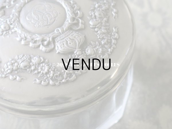 画像6: 1900年代　アンティーク シルバー製 パウダーケース 王冠 ＆ リボンのガーランド & モノグラム (6)