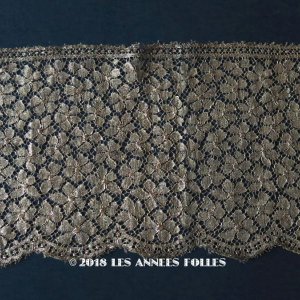 画像: 1920年代 アンティーク 幅広 メタルレース  アールデコ 花模様 ゴールド 1.5m