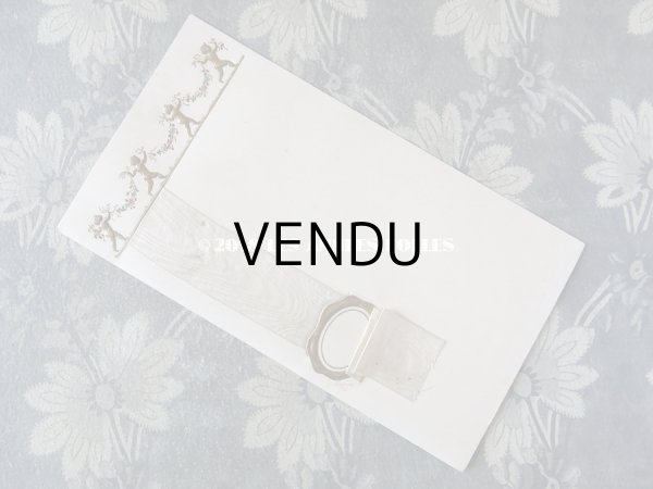 画像4: 未使用 アンティーク メニュー MENU 天使＆花のガーランド 3枚セット (4)