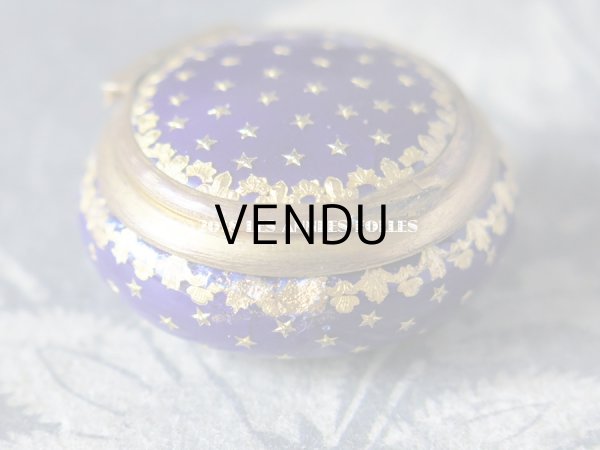 画像8: 19世紀 アンティーク 星柄 ピルケース 青紫のエナメル (8)