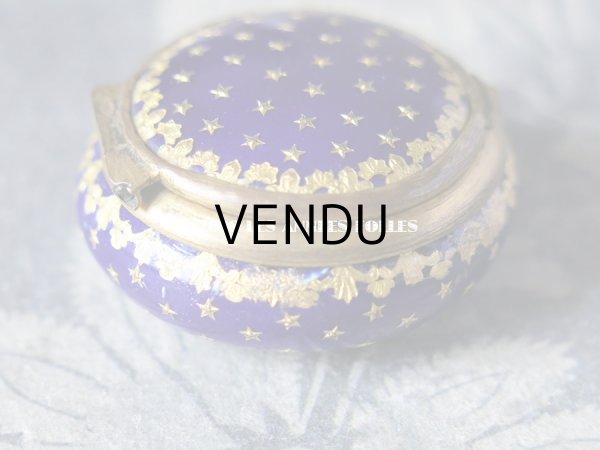 画像7: 19世紀 アンティーク 星柄 ピルケース 青紫のエナメル (7)