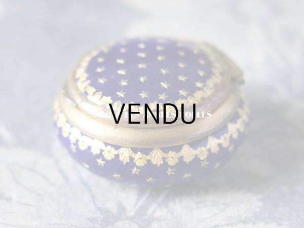 画像6: 19世紀 アンティーク 星柄 ピルケース 青紫のエナメル (6)