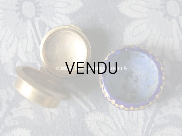 画像9: 19世紀 アンティーク 星柄 ピルケース 青紫のエナメル (9)