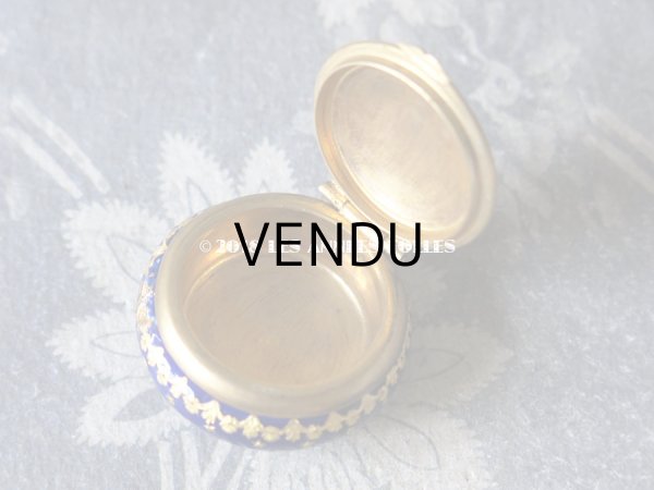 画像5: 19世紀 アンティーク 星柄 ピルケース 青紫のエナメル (5)