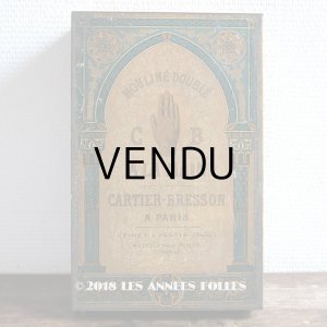 画像: 19世紀末 アンティーク 糸巻きの大きなメタルケース スレッド缶 MOULINE DOUBLE A LA MAIN - CARTIER-BRESSON A PARIS -