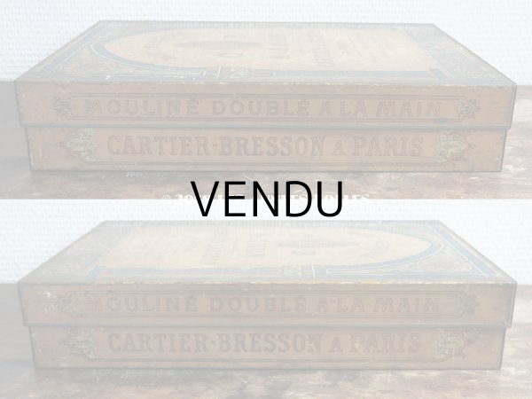 画像6: 19世紀末 アンティーク 糸巻きの大きなメタルケース スレッド缶 MOULINE DOUBLE A LA MAIN - CARTIER-BRESSON A PARIS - (6)