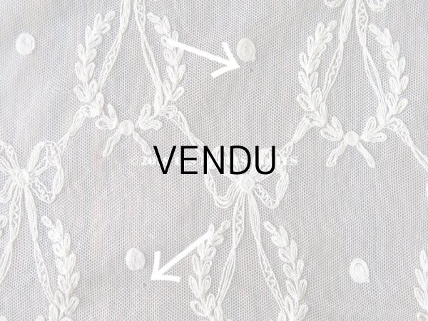画像10: アンティーク カーテン用 リボン柄のチュールレース  (10)