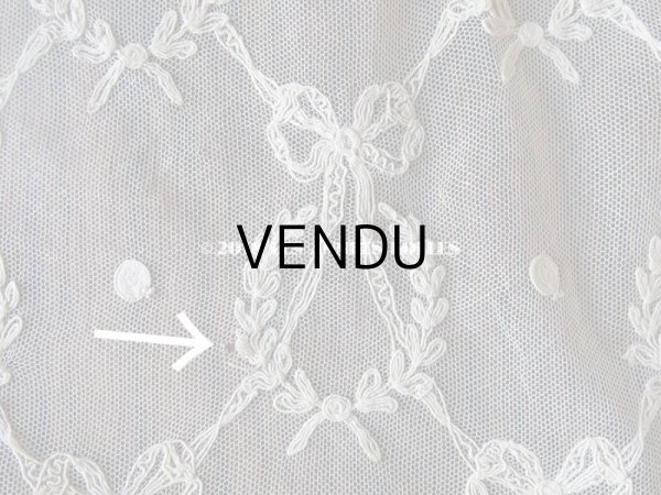 画像12: アンティーク カーテン用 リボン柄のチュールレース  (12)