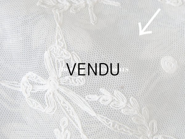 画像13: アンティーク カーテン用 リボン柄のチュールレース  (13)