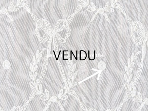 画像11: アンティーク カーテン用 リボン柄のチュールレース  (11)