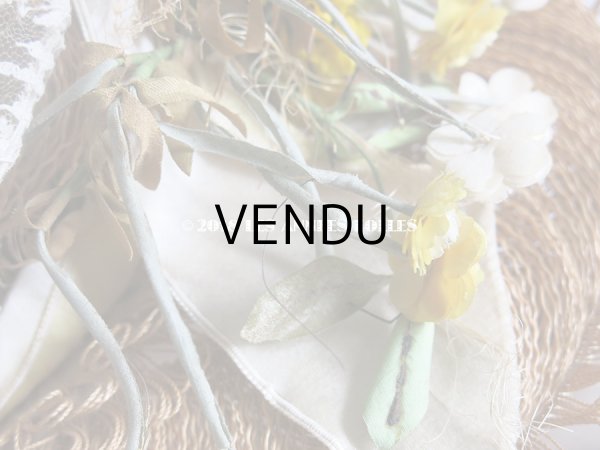 画像10: 18世紀末 アンティークハット 小さな女の子のストローハット (10)