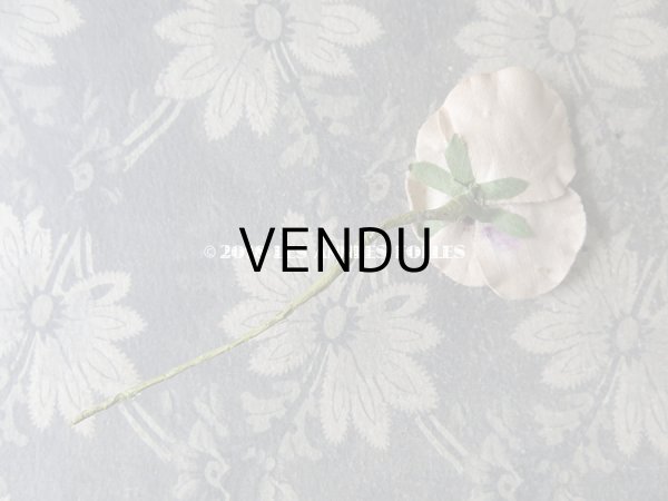 画像5: アンティーク  パンジーの布花 ベルベットのコサージュ (5)