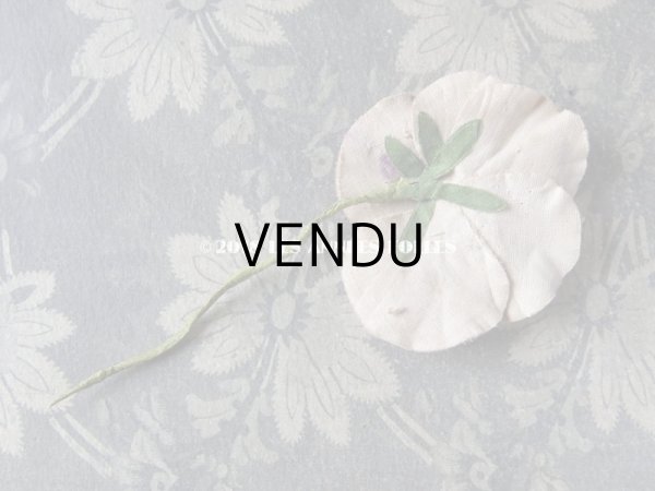 画像16: アンティーク  パンジーの布花 ベルベットのコサージュ (16)