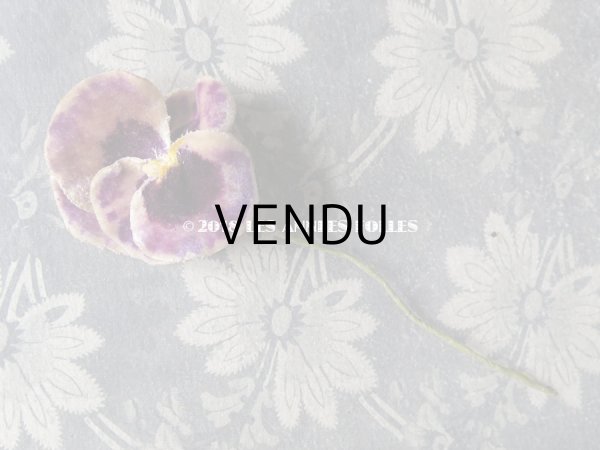 画像6: アンティーク  パンジーの布花 ベルベットのコサージュ (6)