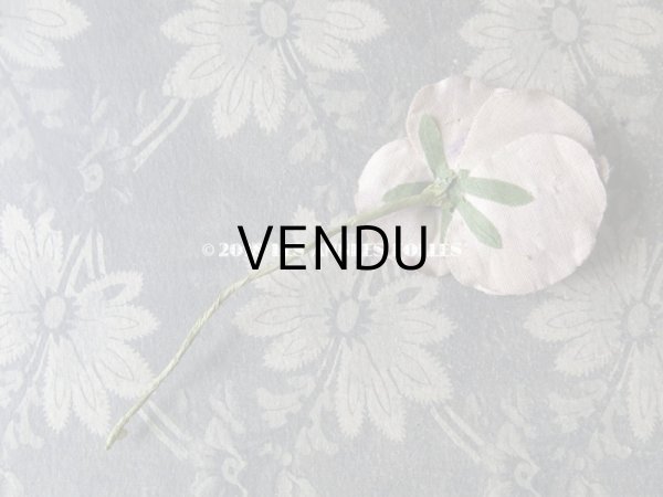画像11: アンティーク  パンジーの布花 ベルベットのコサージュ (11)