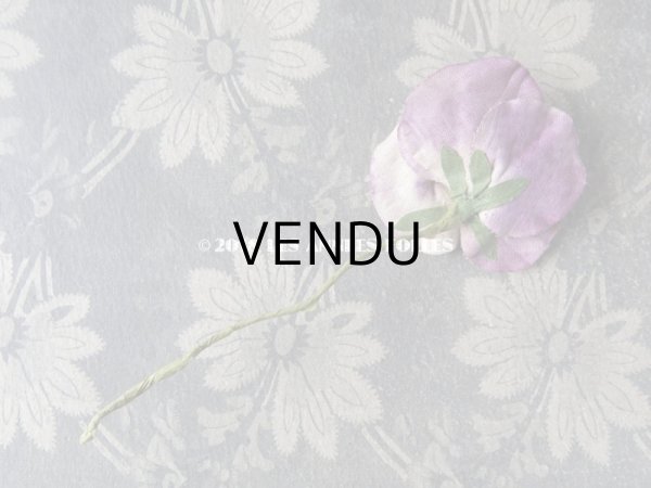 画像17: アンティーク  パンジーの布花 ベルベットのコサージュ (17)