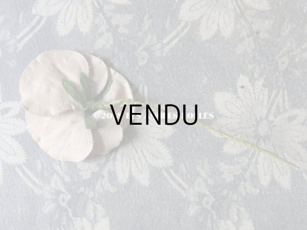 画像8: アンティーク  パンジーの布花 ベルベットのコサージュ (8)