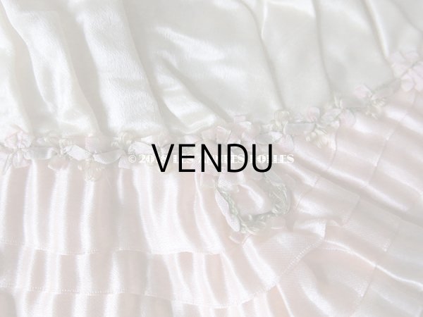 画像11: 1920年代 アンティーク ボネ ベビーピンクのフリルリボン & ロココトリム ナイトキャップ (11)