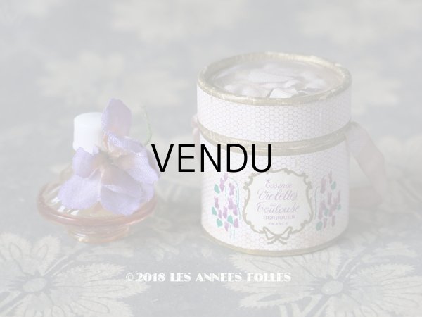 画像1: アンティーク とても小さな 菫のパフュームボックス＆ボトル ESSENCE VIOLETTE DE TOULOUSE - BERDOUES FRANCE - (1)