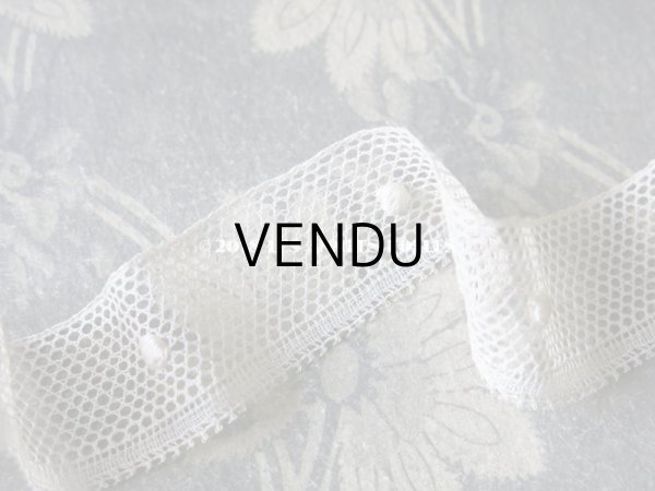 画像2: 1920年代 アンティーク レース 水玉刺繍入り 1.9m  (2)