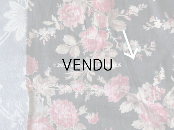 画像12: 19世紀末 アンティーク  ファブリック 薔薇　55×165 cm (12)