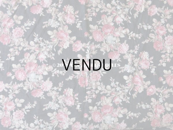 画像6: 19世紀末 アンティーク  ファブリック 薔薇　55×165 cm (6)