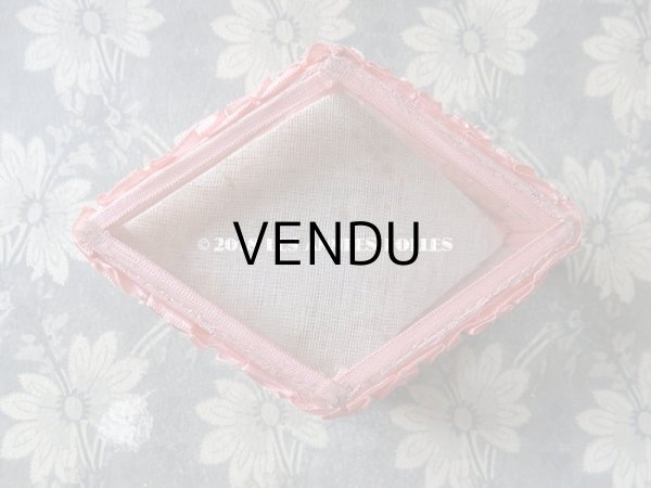 画像6: アンティーク ジュエリーボックス リボンワーク ピンクのクッション (6)