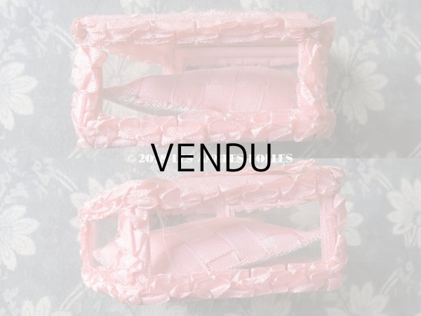 画像8: アンティーク ジュエリーボックス リボンワーク ピンクのクッション (8)