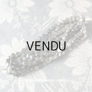画像: アンティーク カット入り 6角形 ガラスビーズ マーカサイト  5mm 