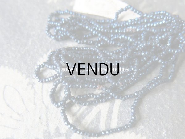 画像4: 1900年代 アンティーク メタル製 ファセットカット入り 極小 ビーズ アントワープブルー (4)