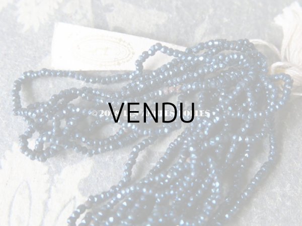 画像3: 1900年代 アンティーク メタル製 ファセットカット入り 極小 ビーズ アントワープブルー (3)