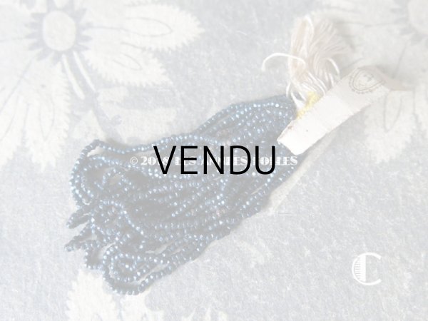 画像7: 1900年代 アンティーク メタル製 ファセットカット入り 極小 ビーズ アントワープブルー (7)