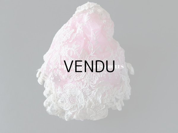 画像5: 19世紀末 アンティーク  ドール用 ポワンドローズのボネ ニードルレース 『ポワン・ド・ガーズ』『ポワン・ド・ローズ』  (5)