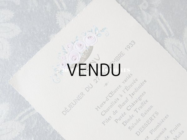 画像6: アンティーク メニューカード MENU 2枚セット (6)