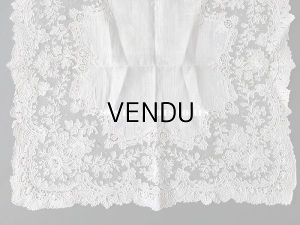 画像4: アンティーク ポワンドガーズのレース ポワンドローズ 結婚式のハンカチ 『ポワン・ド・ガーズ』 (4)