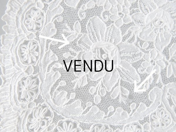 画像14: アンティーク ポワンドガーズのレース ポワンドローズ 結婚式のハンカチ 『ポワン・ド・ガーズ』 (14)