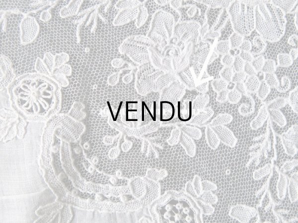 画像11: アンティーク ポワンドガーズのレース ポワンドローズ 結婚式のハンカチ 『ポワン・ド・ガーズ』 (11)