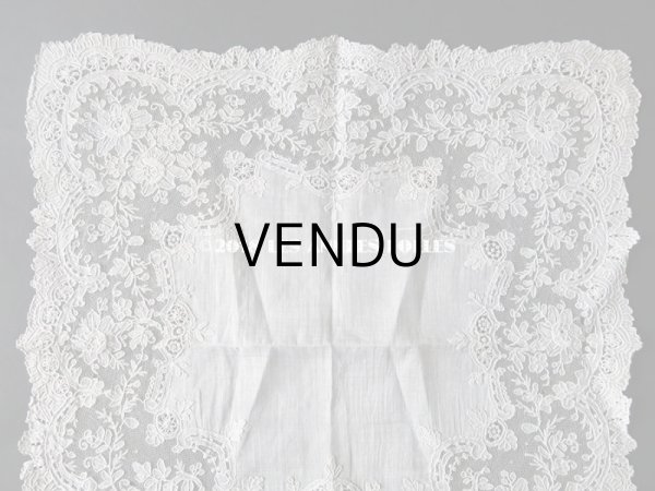 画像3: アンティーク ポワンドガーズのレース ポワンドローズ 結婚式のハンカチ 『ポワン・ド・ガーズ』 (3)