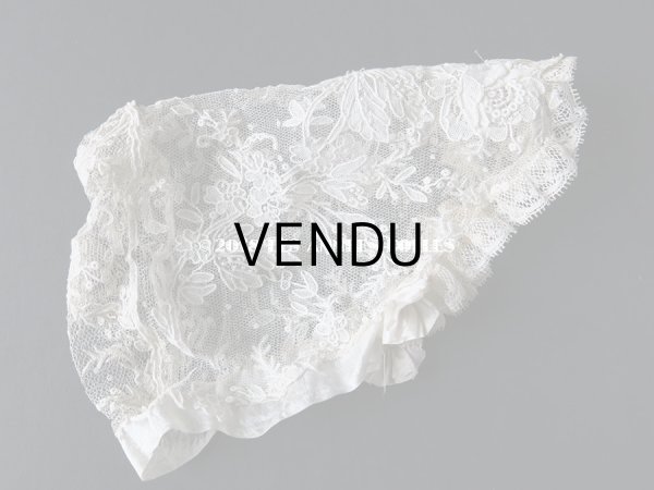 画像3: 19世紀末 アンティーク  ドール用 ポワンドローズのボネ ニードルレース 『ポワン・ド・ガーズ』『ポワン・ド・ローズ』  (3)